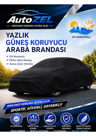 Fiat Albea Uyumlu Yazlık Araba Brandası Oto Branda,araba Çadırı, Araba Örtüsü Siyah