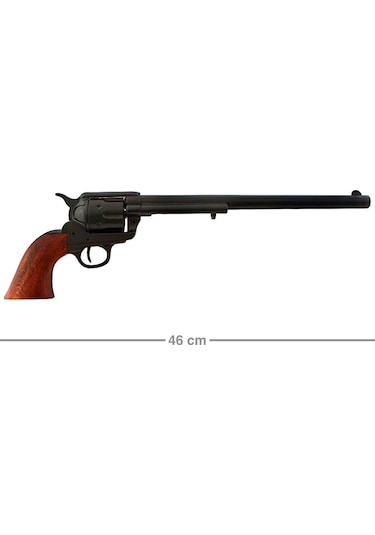 Denix Dekoratif Siyah Cal.45 Peacemaker Revolver 12 İnc 46 Cm , Amerika 1873