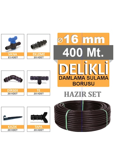 400 Metre Kendinden Delikli Damla Sulama Sistemi Hazır Set