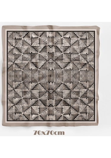 Toprak İzi Desen 70 70cm Bandana/fular Çok Renkli