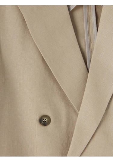 Lc Waikiki Bej Standart Kalıp Erkek Keten Blazer Ceket