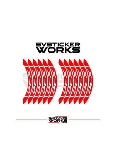 Honda Pcx Jant Şeridi Geniş Sticker Dıştan İçe Kaliteli Yüksek Yapışkanlı Sticker Kırmızı