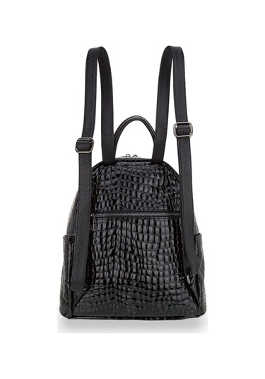 Bilik Deri Siyah Kroko Deri/rugan Kadın Sırt Çantası Blm01 9550-1 Siyah Kroko Deri/rugan Siyah