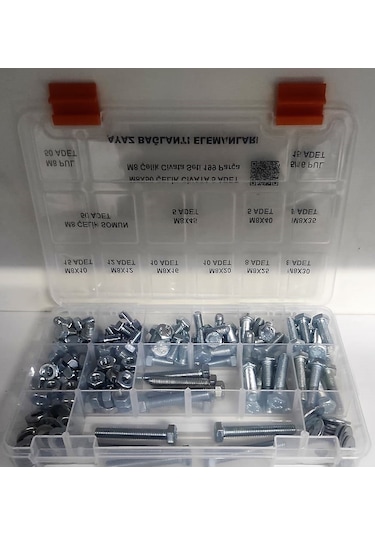 Ayaz M8 Çelik Civata Seti Anahtar Başlı 199 Parça