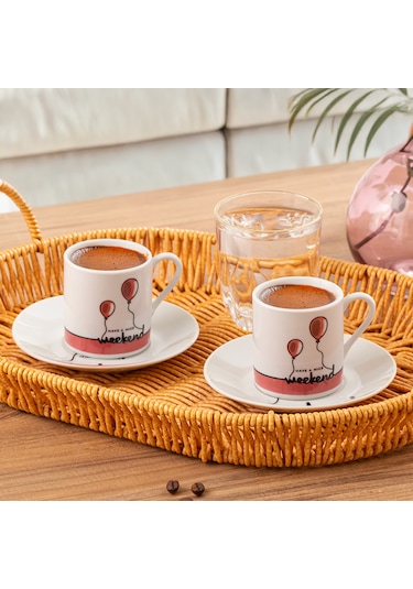 Porsima 03 Porselen 12 Parça Türk Kahve Fincan Takımı 90ml