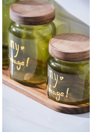 Pierre Akasya Kapaklı Kavanoz Seti Açık Yeşil