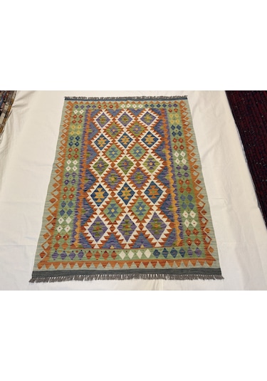 El Dokuma Afgan Kilim 100% Yün Harıka Desenlı Kök Boya Yeni Model Çok Renkli