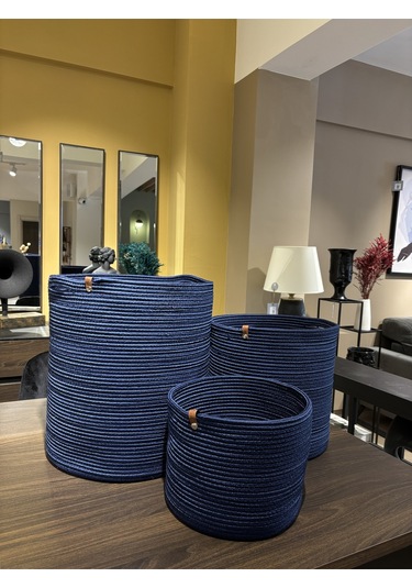 Rover Çok Amaçlı Düzenleyici Sepet, Saksılık, Organizer 3'lü Set Lacivert