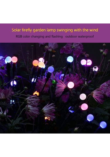 Yaozixia Adet Güneş Enerjili Yol Işıkları Otomatik Açma/kapama Dış Mekan Bahçe Işığı Bahçe Veranda Yürüyüş Yolu İçin Peyzaj Aydınlatması Çok Renkli