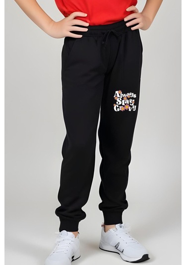 Always Stay Baskılı Kız Çocuk Tişört Ve Eşofman Alt-üst Takım Kırmızı