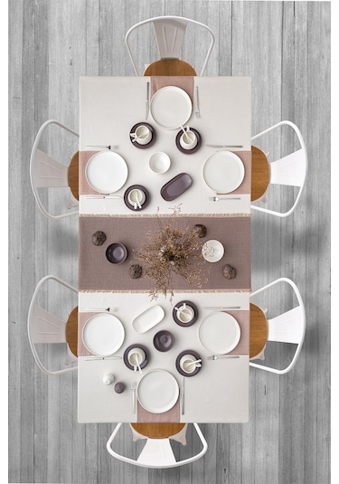 Emsan Parla 32 Parça 6 Kişilik Kahvaltı Takımı Gri Beyaz Beyaz - Gri