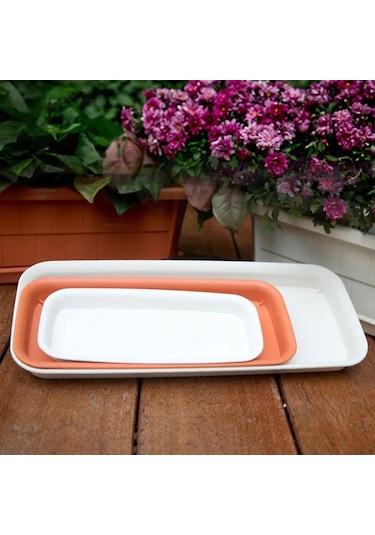 White-20x11cm-1 Adet Bitki Tabağı Damlama Tepsileri Plastik Tepsi Tabakları Kapalı Açık Saksı Dikdörtgen