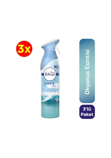 Febreze Okyanus Esintisi Hava Ferahlatıcı Sprey Oda Kokusu 3 x 185 ML