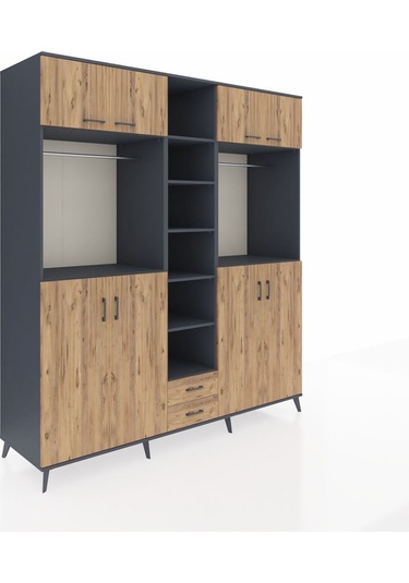 Kronos Dolap 14 Raflı 2 Çekmeceli 2 Askılı 220x59x243 Antrasit-çam/çam Atlas Çam/atlas Çam Kronos Dolap 14 Raflı 2 Çekmeceli 2 Askılı 220x59x243 Antrasit-çam/çam Atlas Çam/atlas Çam