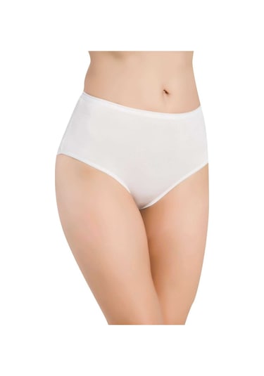 Papatya Kadın Siyah 3'Lü Paket Bambu Yüksek Bel Bikini  Ekru Kadın Külot Ekru