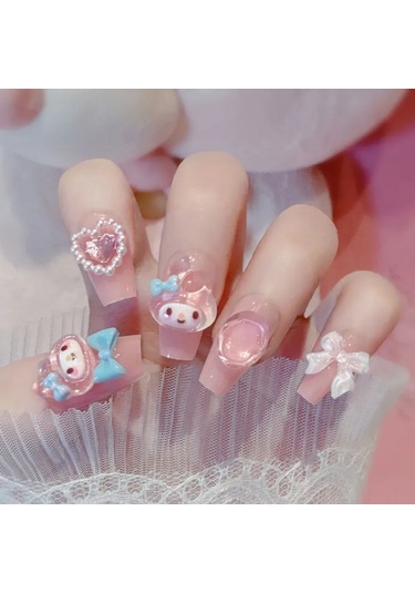 Reedark Şık Ve Pratik Yapıştırma Tırnak Seti - 24 Parça Parlak Desenli Manikür