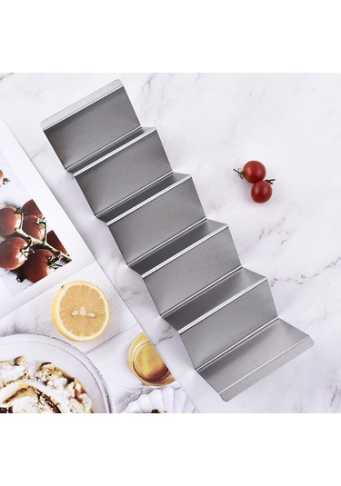 Suntek Mexican Taco Stand Tepsisi Pişirme Ev Barbekü Için Gri