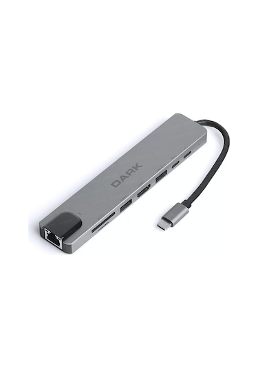 Dark DK-AC-U31X40 USB 3.1 Type-C 8 in 1 ETH/HDMI/SD/USB3.0-2.0/USB-C PD Çevi HUB