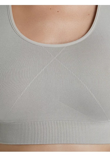 Omsa Mikrofiberden Yapılmış Kesik Crop Top, Termal, Dikişsiz 172722922 Kahverengi-gri