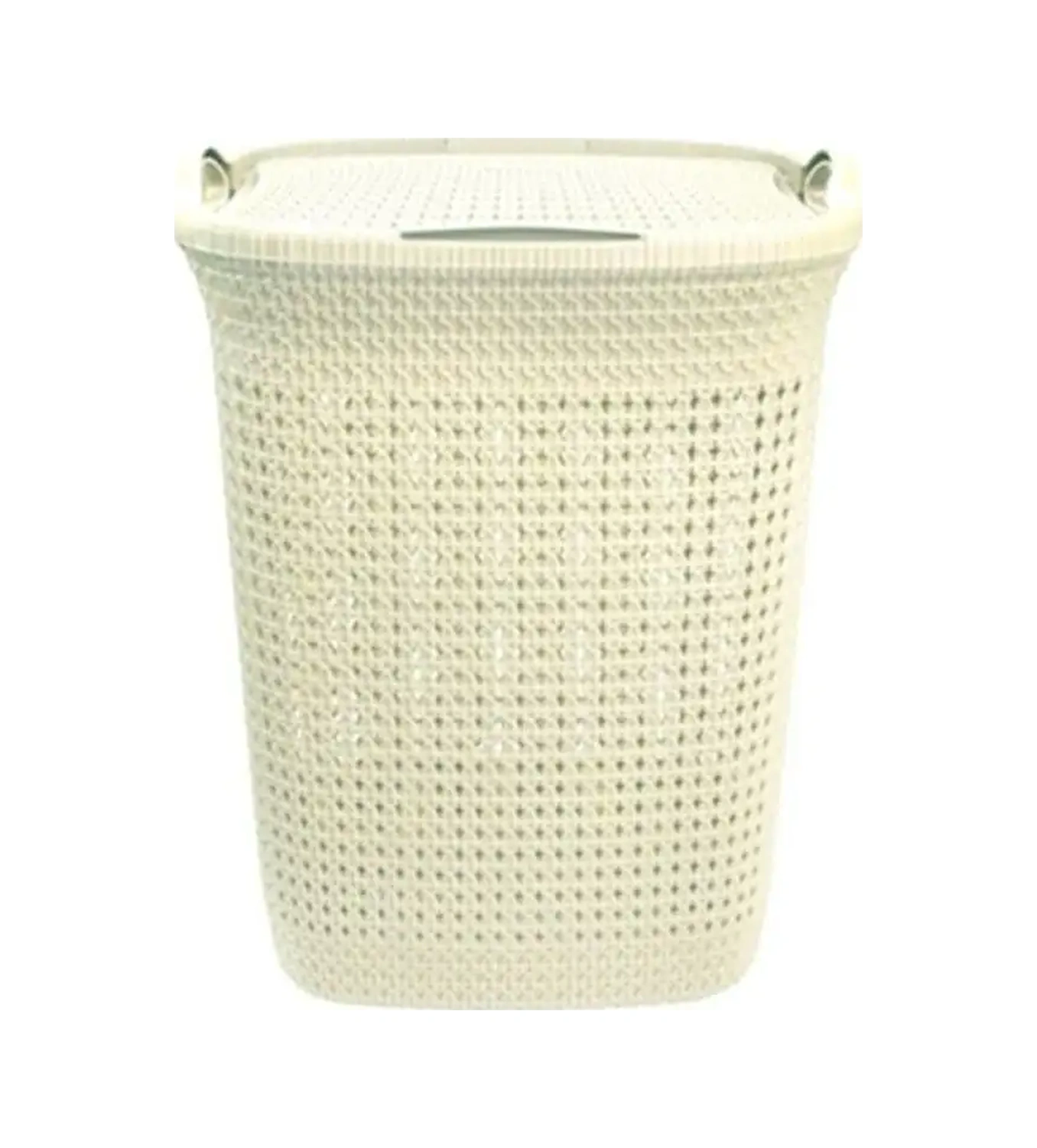 Elfplast Kapaklı 37 Litre Örgü Çamaşır Sepeti 154347873 Fildişi