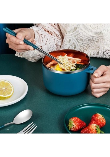 Mavi 900ml/1200ml Erişte Kasesi Kolay Saklanabilir Büyük Kapasiteli 304 Paslanmaz Çelik Anti-pas Karıştırma Kasesi Erişte 1200ml L