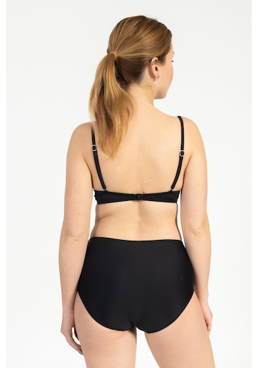 Pemilo Kadın 718 Yüksel Bel Kaplı Bikini Takımı Siyah-siyah 37143 - 1