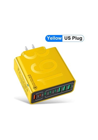 Walkesen Tip C Usb Çoklu Şarj Cihazı 8 Bağlantı Noktalı Hızlı Şarj iPhone Uyumlu, 15 Xiaomi Huawei Pd Duvar Şarj Krdistribütör Garantili