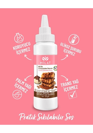 Sütlü Tatlı Sos 300 G - Waffle & Krep & Pankek & Tatlı & Dondurma Sosu