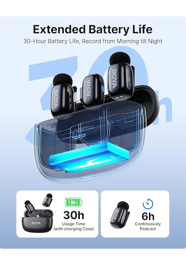 Boya Mini-15 2tx+1rx+cc İphone-ipad İçin Gürültü Engelleyicili Kablosuz Yaka Mikrofonu Lightning Device