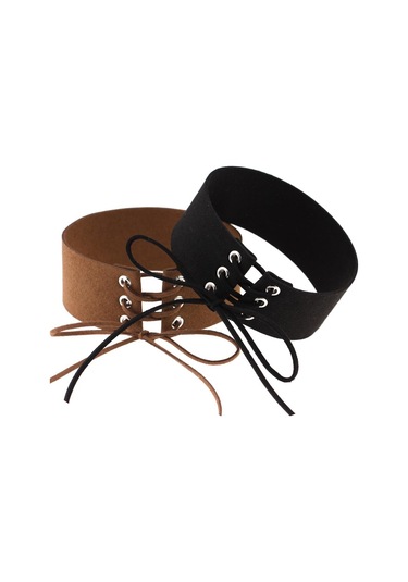 2 Adet Basit Kişilik Punk Bağlı Yaka Moda Kadife Yaka Kemik Kolye, Rastgele Renk Teslimatı Çok Renkli