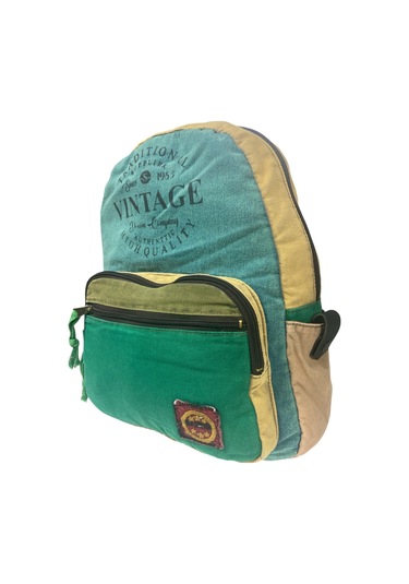 Kaliteli Renkli Vintage Disayn Günlük Sırt Gezi Okul Seyahat Çantası 31 Cm X 41 Cm Turkuaz