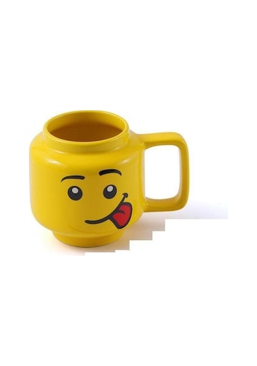 250ml Gülümseme Seramik Kupası Erkekler Ve Kadınlar İfade Karikatür Fincan Kahve Süt Çay İçme Kupası Noel Çocuk Hediye Kupası Kupalar Sarı Altın - Beyaz