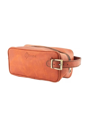 Twingold İsme Özel Dopp Kit Kişisel Bakım Ve Seyahat Çantası - %100 Rainbow Deri - Ac14004 - Tobacco Tobacco