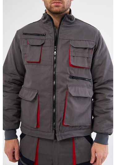 Orange Safety Gri Harman Karışımı Ceket