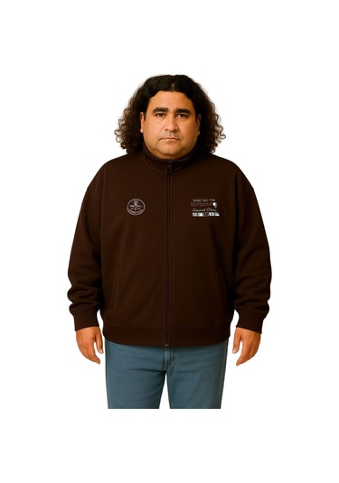 Erkek Büyük Beden 122-158 Kilo Arası İçin Uygun Pamuklu Geniş Kalıp Dik Yaka Fermuarlı Sweat Mont Kahve Erkek Büyük Beden 122-158 Kilo Arası İçin Uygun Pamuklu Geniş Kalıp Dik Yaka Fermuarlı Sweat Mont Kahve