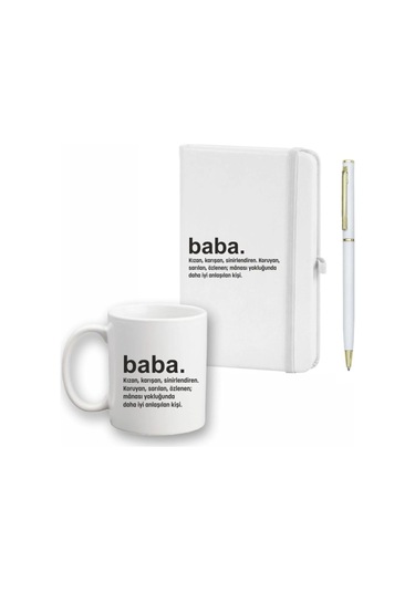 Babalar Günü Için Defter, Kalem Ve Kupa Seti