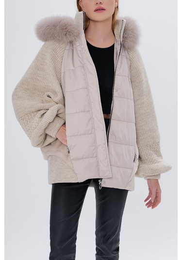 Valmenti Kadın Kürk Bej Mont 616 5194 Bn Kurk Sk24/25 Bej Bej