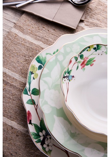 Porselen Bridy Bone 24 Parça 6 Kişilik Yemek Takımı Desenlı Desenli