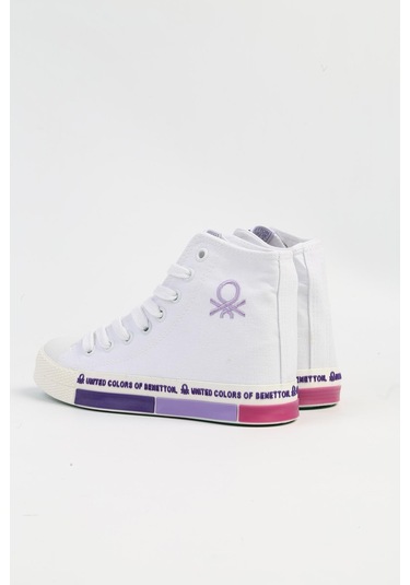 Benetton Bn-70021 - 3374 Beyaz Lila - Kadın Spor Ayakkabı 001