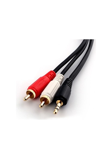 Besthome1 1.5m 3.5mm Erkek Çift Rca Ses Kablosu, Bilgisayar-televizyon-speaker İçin, Saf Bakır Telve, Pvc Kablo, Sinyal Kalite
