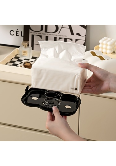 Sones Bulut Mendil Kutusu Masa Üstü Krem Tarzı Duvara Asılı Plastik Peçetelik Beyaz