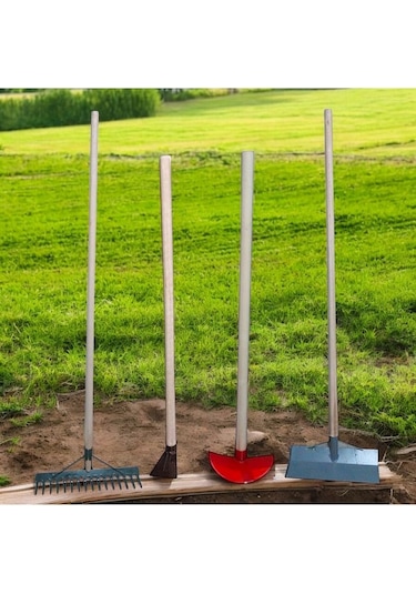 Bağ Bahçe Hobi Takım Saplı Set Üçgen Çapa Ay Çapa Gelbere Destekli Tırmık Saplı Set