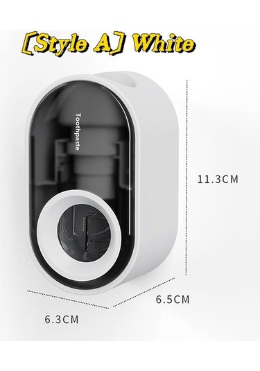 Beyaz Otomatik Toz Geçirmez Diş Macunu Dispenseri Duvara Montaj Tutucu Banyo Aksesuarları Seti Diş Macunu Sıkacağı Lm Beyaz