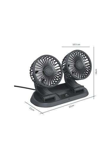 Araç Araba Otomobil Mini 2 Li Vantilatör Fan Pervane Soğutucu 12v Fan10