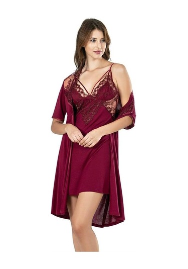 Ahu 7677 Penye Kısa 6lı Set-bordo Bordo