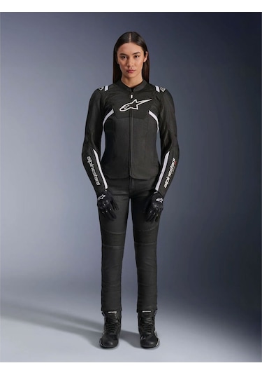Alpinestars Stella T-sps Air V2 Korumalı Kadın Motosiklet Montu Siyah Beyaz
