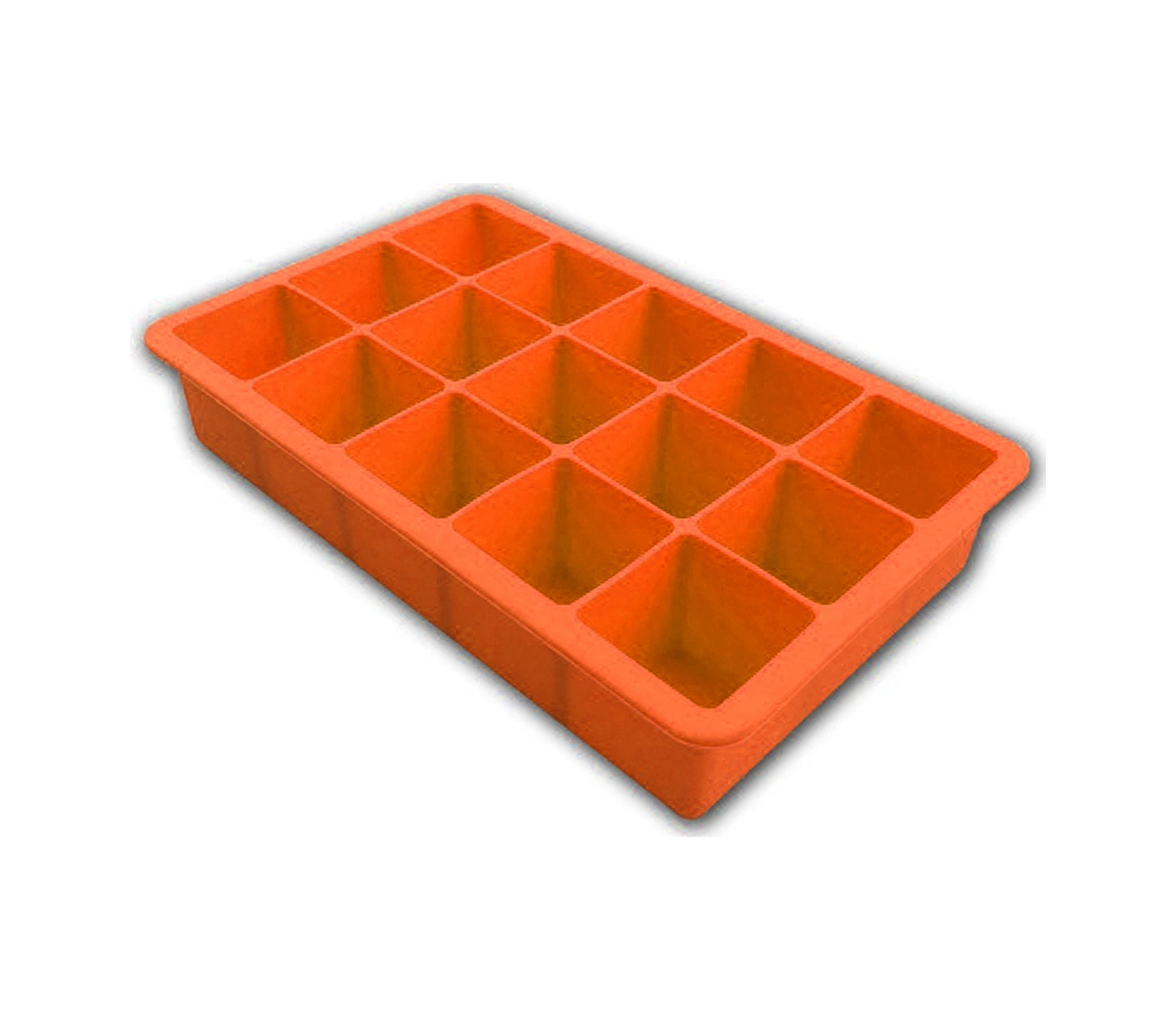 Geeroyoo Yemek Dereceli Silikon Buz Kavanozu 15 Bölmeli Çok Amaçlı Puding Çikolata Jelly Hazırlama Kabı Turuncu Çok Renkli