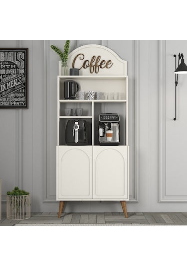 Lyon Kahve Köşesi 80cm - Krem / Ceviz