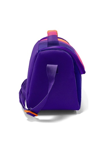 Coral High Kız Çocuk Termoslu Beslenme Çantası - Mor Turuncu Renkli Çizgili, Kız Çocuk Mor - Turuncu