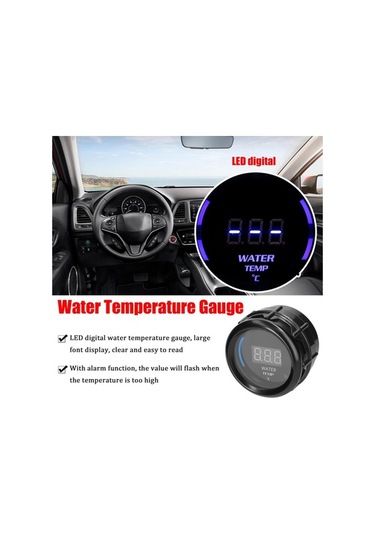 Dancemonkey 52mm Araç Su Sıcaklık, 20-120 C, Alarm, Led Ekranlı Göstergesi
